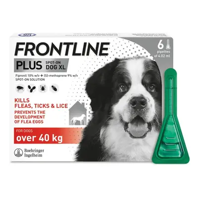 FRONTLINE Plus Flea & Tick Treatment X Large Dog (40+ kg) Pipette Packs