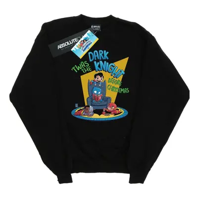 (M, Black) DC Comics Mens Super Friends Dark Knight Before Christmas Sweatshirt