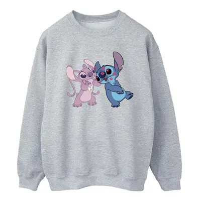 (M, Sports Grey) Disney Womens/Ladies Lilo & Stitch Kisses Sweatshirt