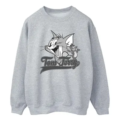 (M, Sports Grey) Tom And Jerry Mens Greyscale Square Sweatshirt