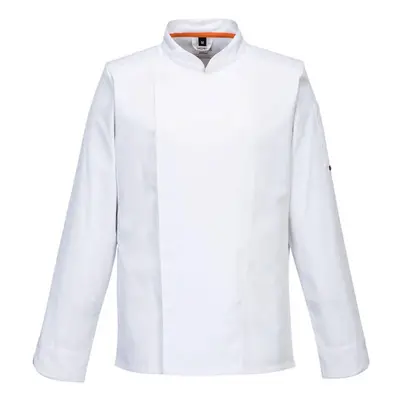 (L, White) Portwest Mens C846 Pro Air-Mesh Long-Sleeved Chef Jacket