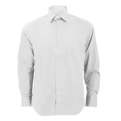 (15.5, White) Russell Collection Mens Long Sleeve Easy Care Fitted Shirt