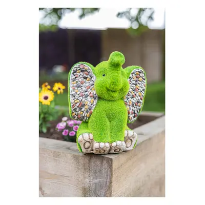 Decorative Elephant Grass & Stone Effect Resin Garden Ornament