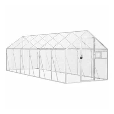 (silver, 1.79 x x 1.85 m) vidaXL Aviary Outdoor Bird Cage Walk In Chicken Run Coop Silver Alumin