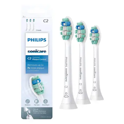 Philips Sonicare HX9023/65 Genuine C2 Optimal Plaque Control Toothbrush Head, Pack, White