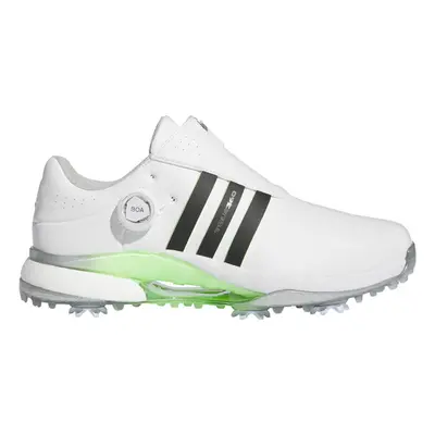 (UK 9.5 - Wide, White/Black/Green) adidas Golf Mens Tour Boa Fastening Premium Golf Shoes