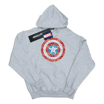 (3XL, Sports Grey) Marvel Mens Captain America Pixelated Shield Hoodie