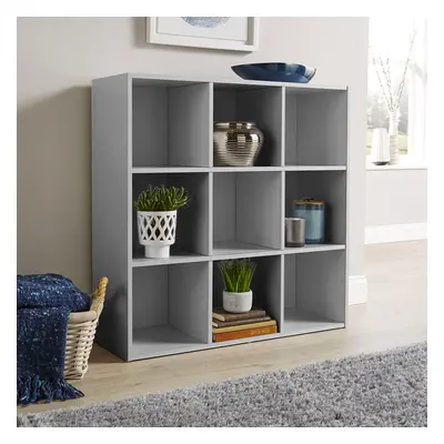 Grey Storage Cube Shelf Bookcase Wooden Display Unit Organiser