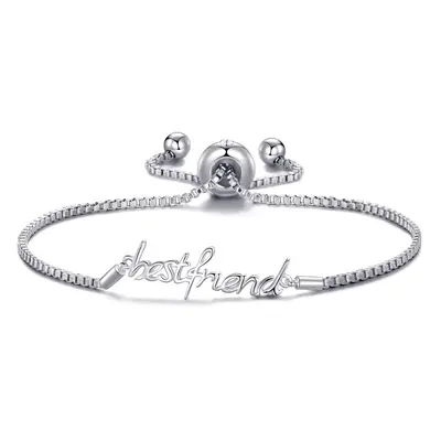 Silver Plated Best Friend Bracelet Created with Zircondia Crystals