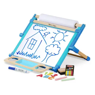 Melissa & Doug Deluxe Double Sided Tabletop Easel Dry-Erase Board & Chalkboard