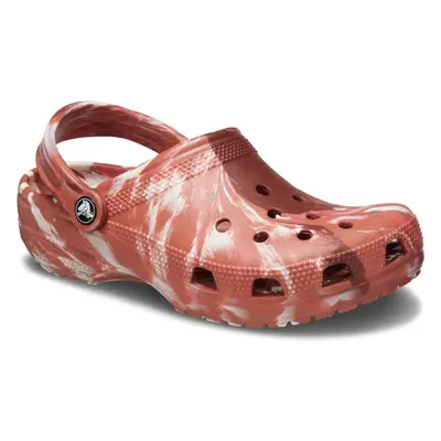 (Brown, (Adults')) Crocs Marble Thermoplastic Dark Clay/Multi Clogs