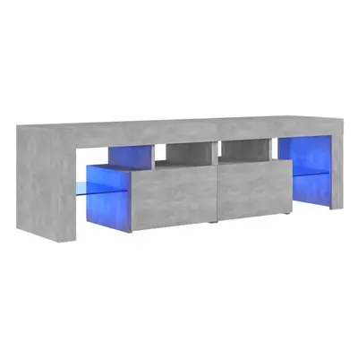 vidaXL TV Cabinet with LED Lights Concrete Grey HiFi Stand Desk Stereo Cabinet