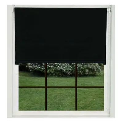 (150cm, 160cm) Blackout Black 100% Thermal Fabric Roller Blinds