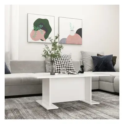 vidaXL Coffee Table White Chipboard Home Couch End Side Center Accent Table