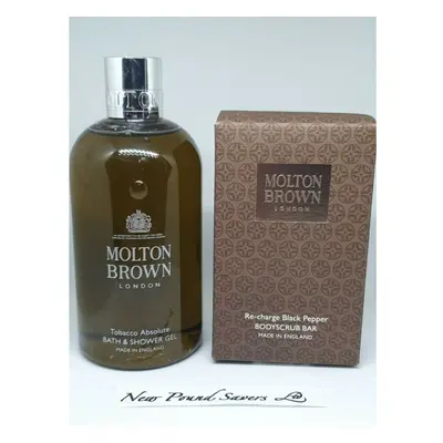 Molton Brown Tobacco Absolute Bath & Shower 300ml & Black Pepper Bodyscrub Bar