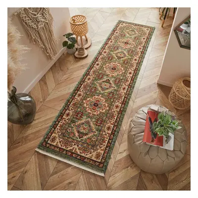 (Green, 68x235cm Runner) Luxury Wool Traditional Rug Carpet Vintage Oriental Rugs Runner Small L