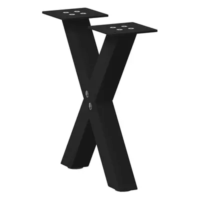 (black, x (30-31) cm (40 mm)/ pcs) vidaXL Dining Table Legs X-Shaped Desk Legs Kitchen Metal Fur