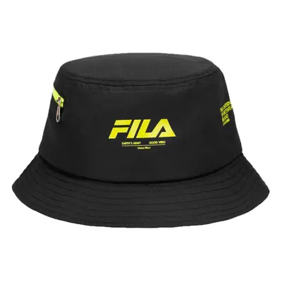 Fila Unisex Nylon Ripstop Side Zipper Pocket Bucket Hat (Black)