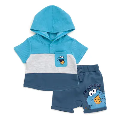 Sesame Street Cookie Monster Newborn Baby Boys Pullover Hoodie and Fre