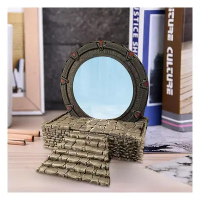 (tan, NO light) Unique Star Gate Book Stand Light Mirror Fantastic Atlantis Universe Cosplay Pro