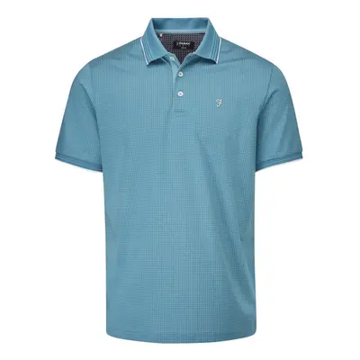 (M, Teal Hue/White) Farah Mens Ferris Polo Shirt