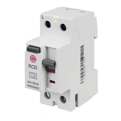 Wylex 40A 30mA double pole RCD A Class, WRDS40/2