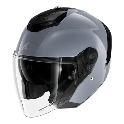 (M) Shark RS Jet Open Face Helmet Blank Gun / Silver