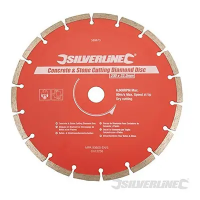 Silverline Concrete & Stone Cutting Diamond Blade x 22.23mm Segmented Rim - cutting stone diamon