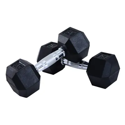 HOMCOM Hexagonal Dumbbells Kit Weight Lifting Exercise for Home Fitness 2x8kg