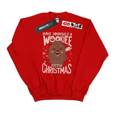 (S, Red) Star Wars Mens Wookiee Little Christmas Sweatshirt