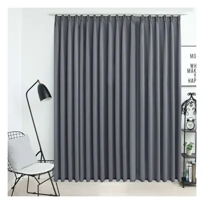 vidaXL Blackout Curtain with Hooks Grey Blind Drape Window Curtain Covering