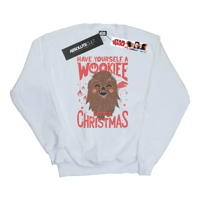 (L, White) Star Wars Womens/Ladies Wookiee Little Christmas Sweatshirt