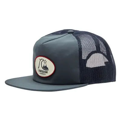 Quiksilver Mens Originals Adjustable Snapback Flat Peak Cap Hat - Dark Slate