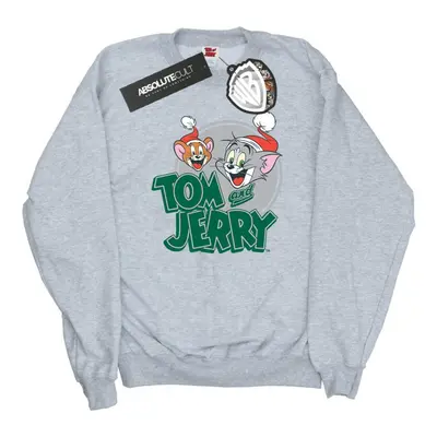 (XL, Heather Grey) Tom And Jerry Womens/Ladies Christmas Greetings Sweatshirt