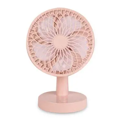 (Pink) Table Fan Mini Portable USB Charging Fan Low Noise Durable Life Natural Wind Lightweight 