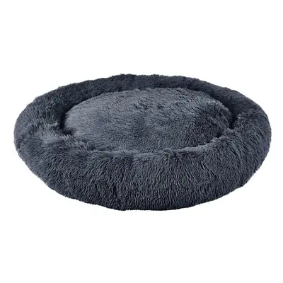 (Large, Grey) Plush Donut Dog Bed Anti Anxiety Calming Pet Bed