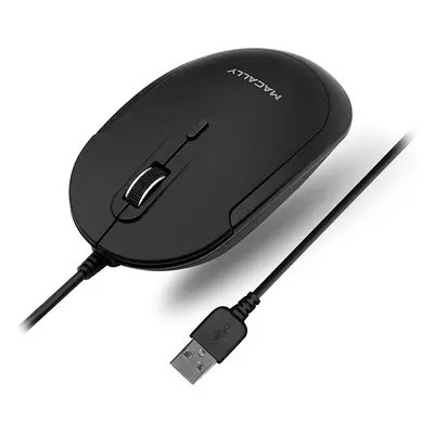 Macally Silent Wired Mouse - Slim & Compact USB Mouse for Apple Mac or Windows PC Laptop/Desktop