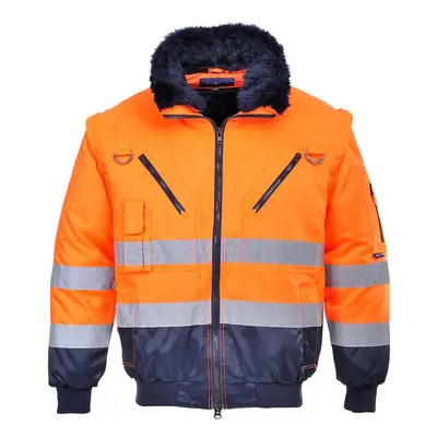 (S, Orange/Navy) Portwest Mens PJ50 Hi-Vis In Jacket