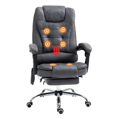 Vinsetto Ergonomic Heated Points Vibration Massage Office Chair Dark Grey