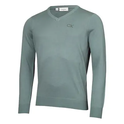 (XXL, Sage) Calvin Klein Mens V-Neck Tour Durable Comfort Golf Sweater