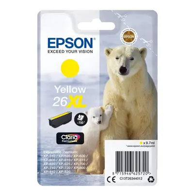 26XL Polar Bear Yellow High Yield Genuine, Claria Premium Ink Cartridge