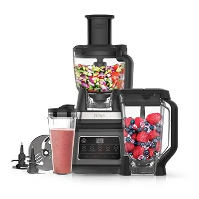 Ninja 3-in-1 Food Processor and Blender with Auto-iQ [BN800UK] 1200W, 1.8 Bowl, 2.1L Jug, 0.7 Cu