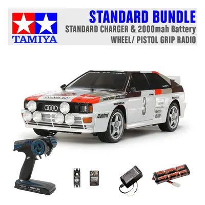 TAMIYA RC Audi Quattro A2 Rally (TT-02) 1:10 Standard Wheel Radio Bundle