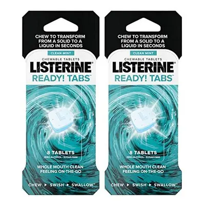 Listerine Ready Tabs Chewable Tablets with Clean Mint Flavor, Ct (Pack of 2)