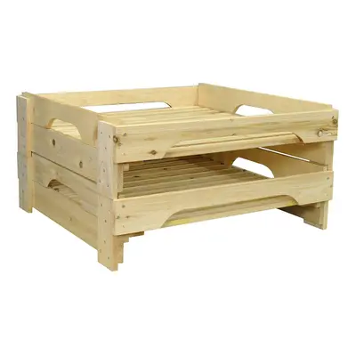 Traditional Wooden Apple Storage Tray Rack (Set of 2)