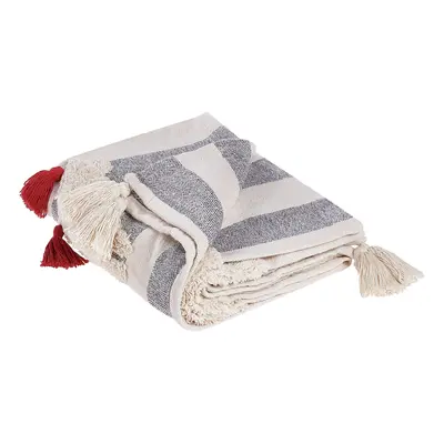 Cotton Blanket x cm White and Grey NAMTAR