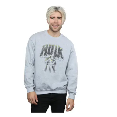 (S, Sports Grey) Marvel Mens Hulk Punch Logo Sweatshirt