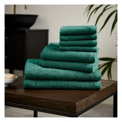 (Forest Green) Catherine Lansfield Quick Dry 100% Cotton Piece Towel Bale