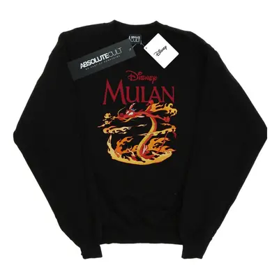 (L, Black) Disney Mens Mulan Mushu Dragon Fire Sweatshirt