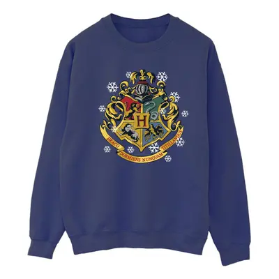 (XL, Navy Blue) Harry Potter Womens/Ladies Christmas Crest Sweatshirt